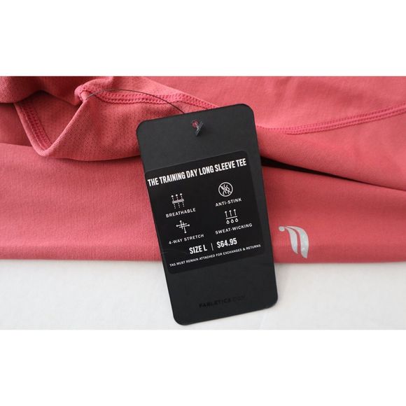 Fabletics Men's Sz Large Red The Training Day Lightweight Long Sleeve Tee - Picture 5 of 6